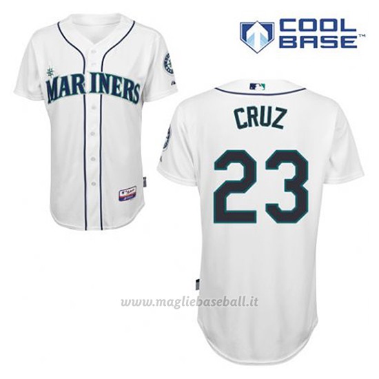 Maglia Baseball Uomo Seattle Mariners Nelson Cruz 23 Bianco 1ªCool Base